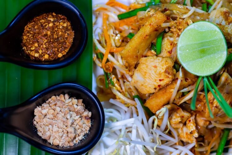 Thai Fermented Rice Noodles with Spicy Chili Sauce