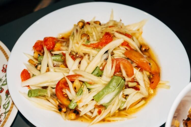 Thai Green Papaya Salad with Lime and Peanuts