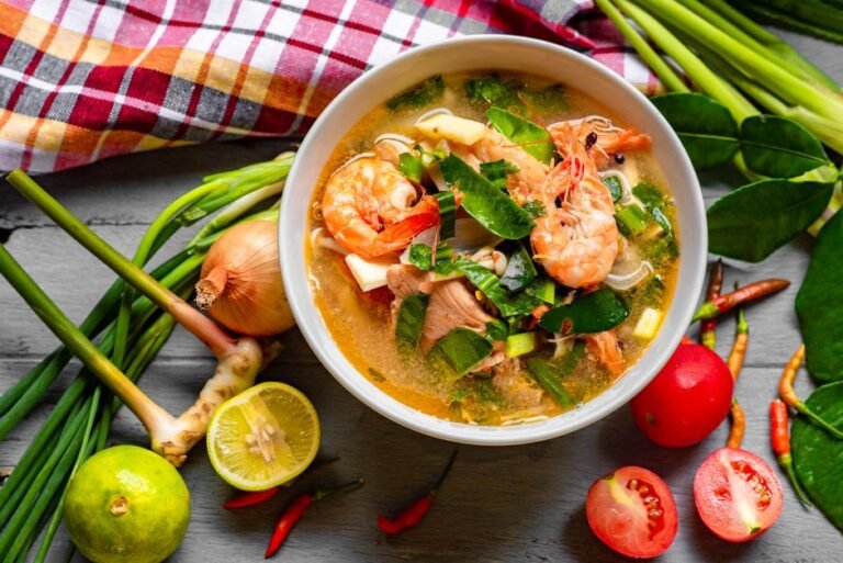 Thai Hot and Sour Mixed Seafood Soup (Tom Yum Talay)