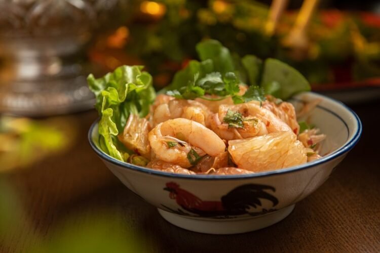 Thai Pomelo Salad with Shrimp and Chicken