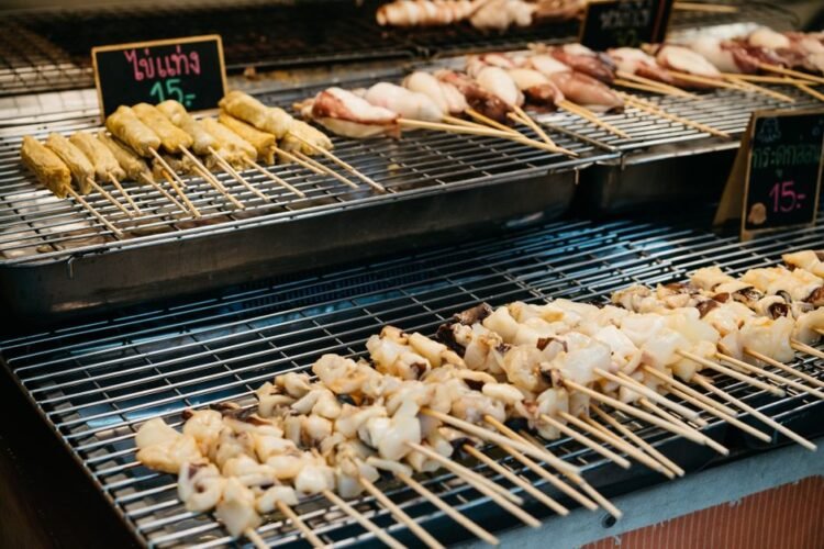 Thai-Style Grilled Pork Skewers with Tamarind Dipping Sauce