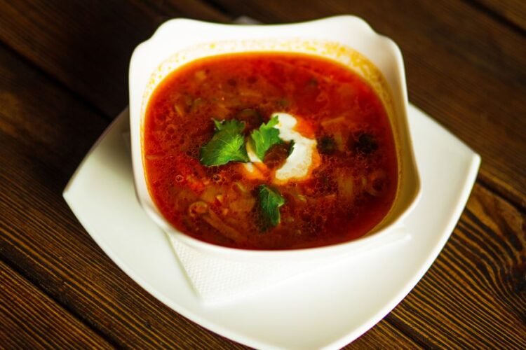 Traditional Russian Cabbage Soup with Beef