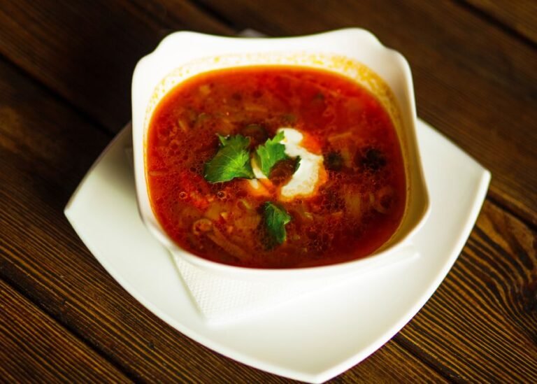 Traditional Russian Cabbage Soup with Beef