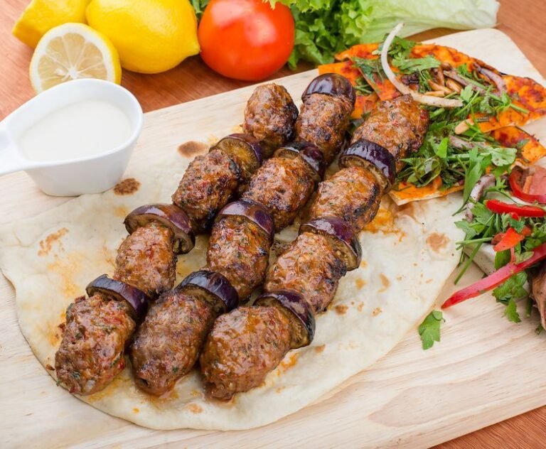 Turkish Eggplant Kebab with Spiced Ground Lamb