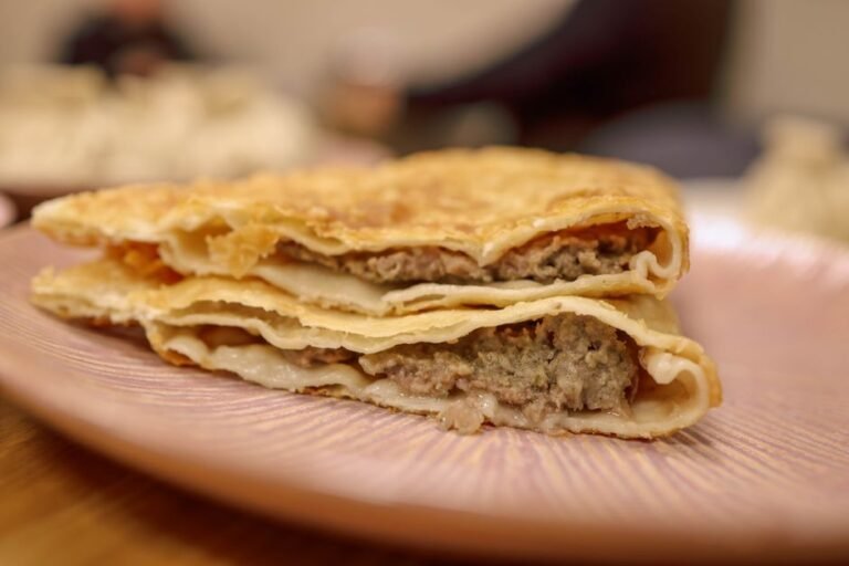 Turkish Stuffed Flatbread with Spiced Ground Meat