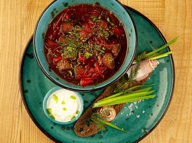 Ukrainian Sauerkraut Soup with Pork