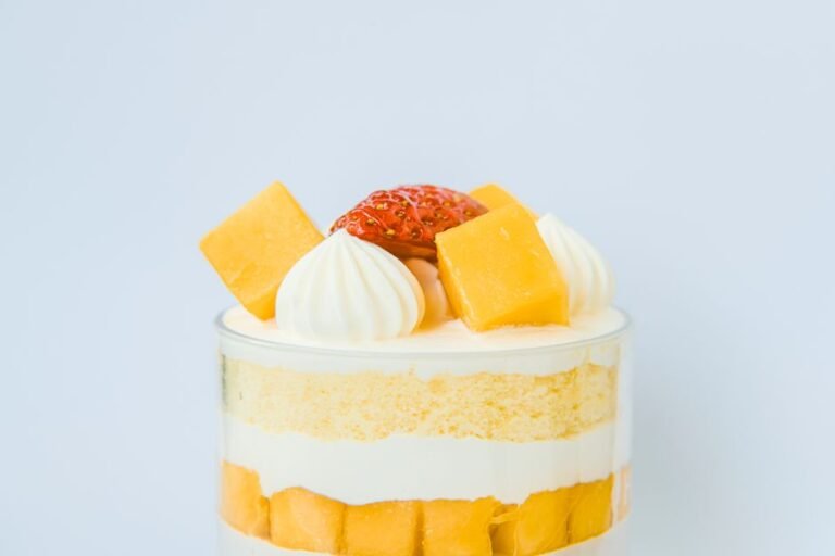 Uruguayan Peach and Dulce de Leche Sponge Cake Trifle