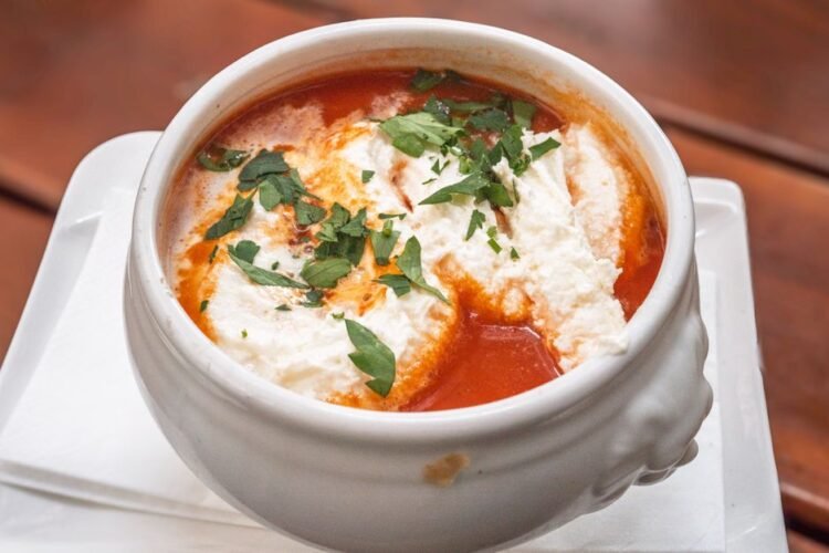 Uzbek Rice and Tomato Meat Soup