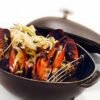 Valencian-Style Steamed Clóchina Mussels with Saffron and White Wine