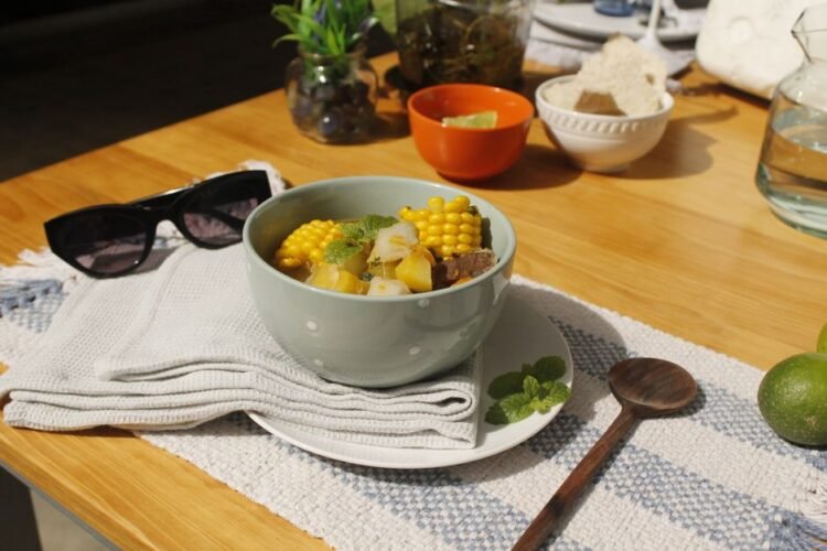 Venezuelan-Style Beef Shank Soup with Root Vegetables and Corn
