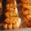 Vietnamese Golden Baked Mooncakes with Mung Bean and Seed Filling
