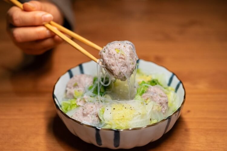 Vietnamese Pork Meatball and Bamboo Shoot Clear Noodle Soup