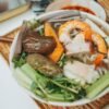 Vietnamese Turmeric Rice Noodles with Pork and Shrimp