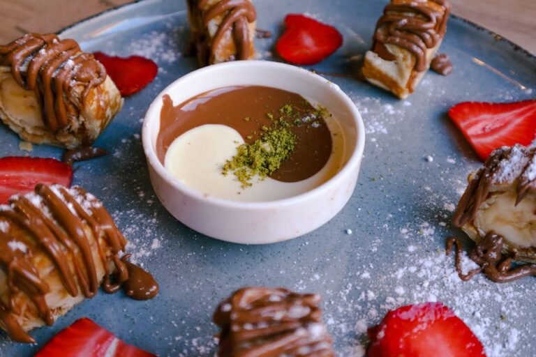 Yemeni Banana Cream with Toasted Flatbread and Honey