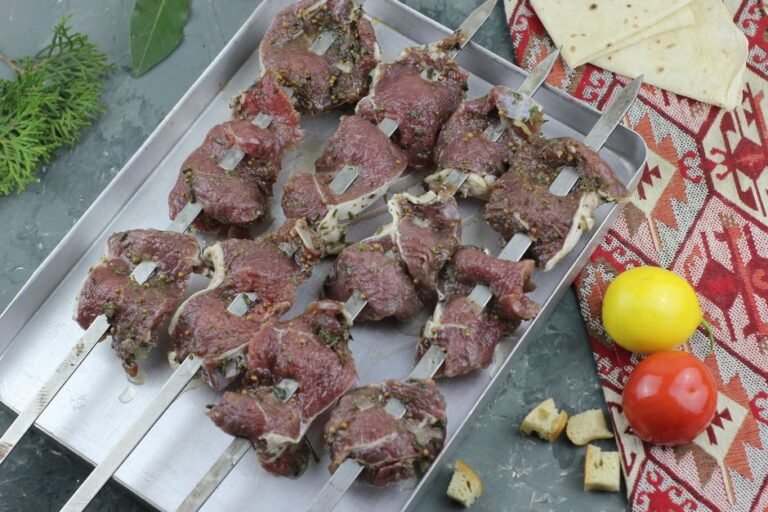 Cameroon-Style Peanut-Marinated Beef Skewers