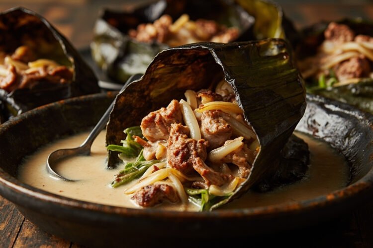 Vanuatu-Style Baked Pork in Banana Leaves