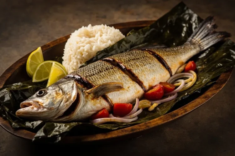 Banana Leaf-Grilled Stuffed Tilapia