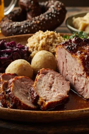 Bavarian-Style Crispy Pork Roast with Dark Beer Gravy