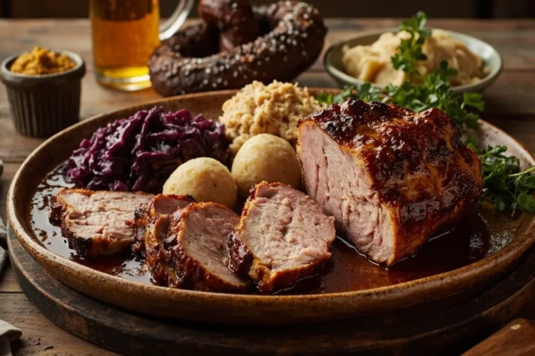 Bavarian-Style Crispy Pork Roast with Dark Beer Gravy