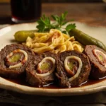 Classic German Beef Rouladen with Bacon and Pickles