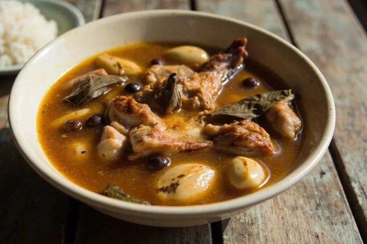 Filipino White Adobo with Chicken and Pork