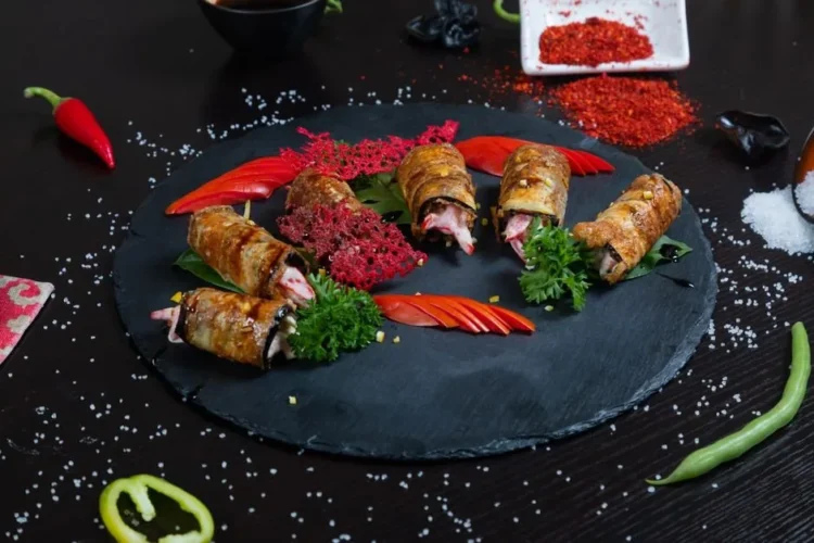 Georgian Walnut-Stuffed Eggplant Rolls