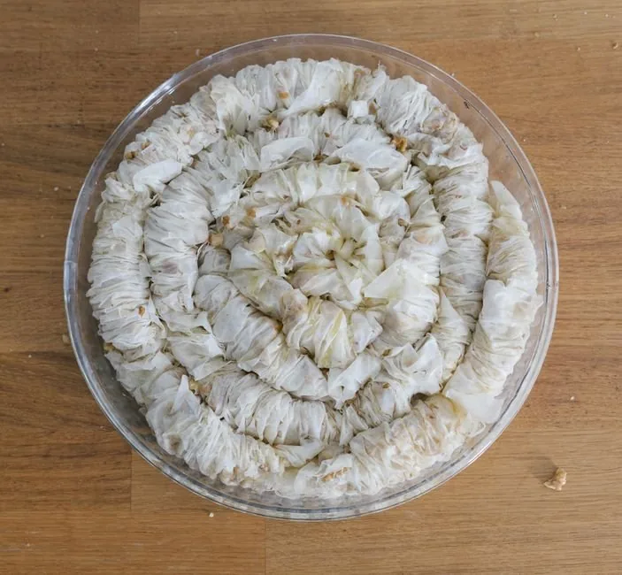 Greek Rolled Baklava with Walnuts and Honey Syrup