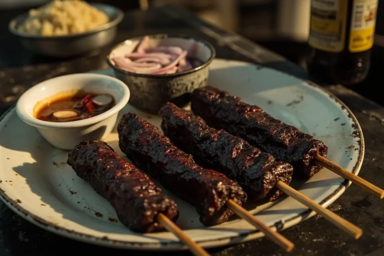 Grilled Pork Blood Sticks