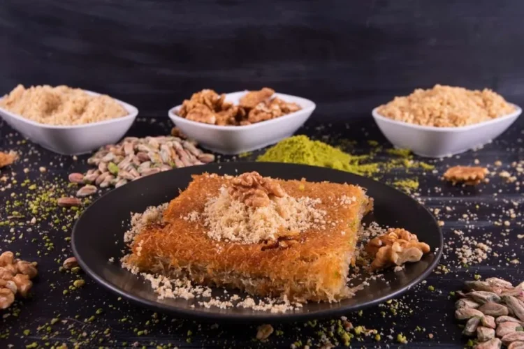 Palestinian Nablus-Style Cheese Knafeh with Orange Blossom Syrup