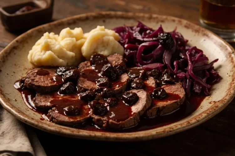 Rhineland-Style Marinated Pot Roast with Gingerbread Gravy