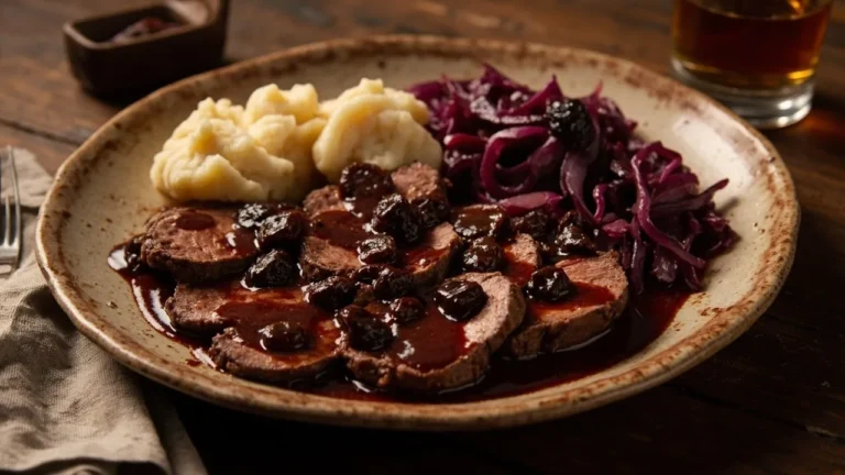 Rhineland-Style Marinated Pot Roast with Gingerbread Gravy