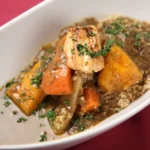 Tunisian Fish Couscous with Saffron Vegetable Stew