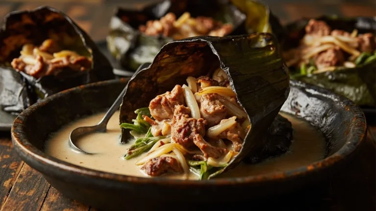 Vanuatu-Style Baked Pork in Banana Leaves