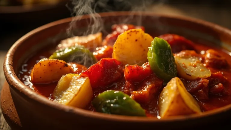 North Macedonian Rustic Potato and Pepper Stew