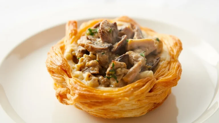 Belgian Cream-Filled Puff Pastry Shells with Chicken and Mushrooms