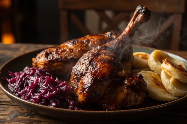 Czech-Style Roasted Duck with Braised Sauerkraut