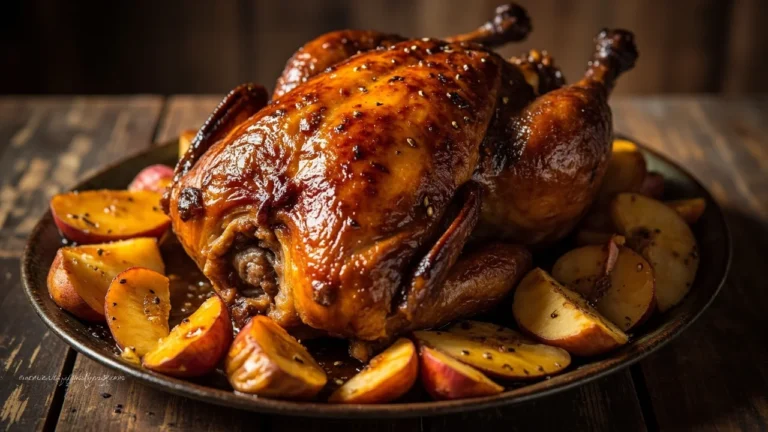Czech-Style Honey-Glazed Roast Duck with Caraway Apples