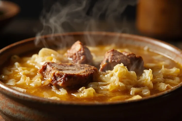 Ukrainian Sauerkraut Soup with Pork