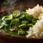 Togolese okra sauce with rice