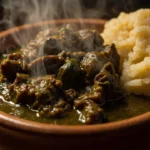 Burkina Faso leaf sauce with millet paste