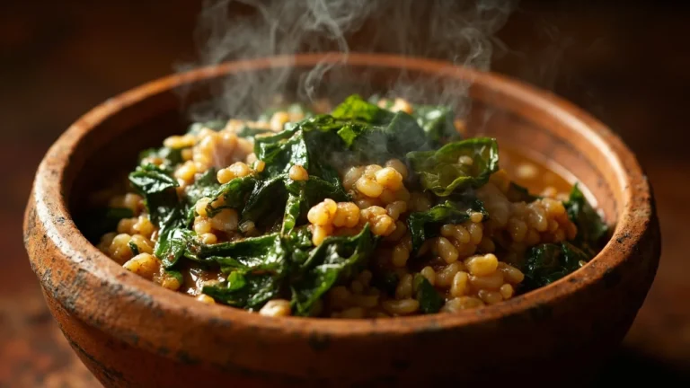 Burkina Faso Greens and Rice One-Pot Stew