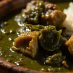 Guinean leaf sauce with rice