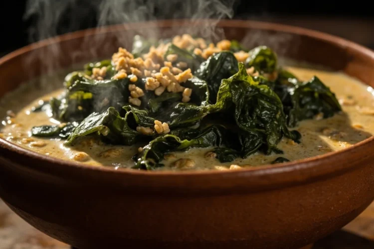 Angolan Kitaba-Style Sesame and Cassava Leaf Stew