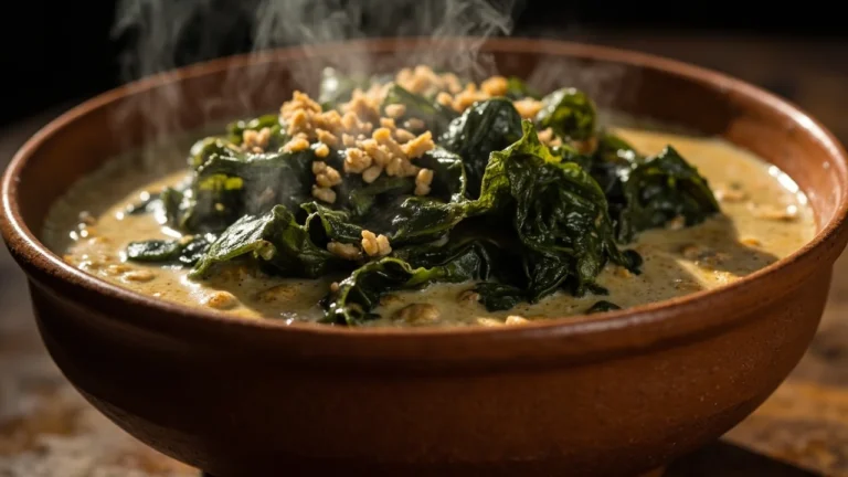 Angolan Kitaba-Style Sesame and Cassava Leaf Stew