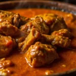 Moambe chicken with palm nut sauce