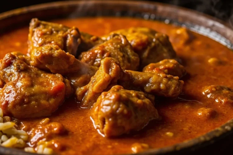 Moambe chicken with palm nut sauce
