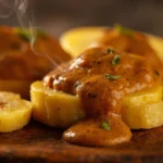 Congolese Steamed Plantains with Spiced Peanut Sauce