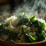 Malagasy rice with leafy greens