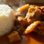 Angolan funge and gizzard stew