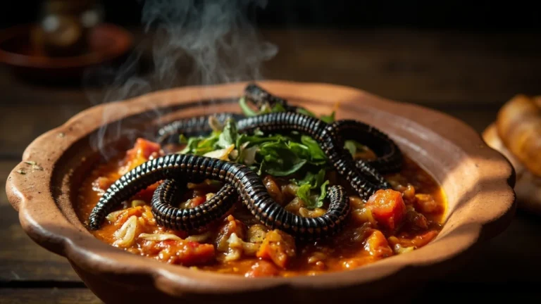 Botswanan-Style Mopane Worm Stew with Wild Greens